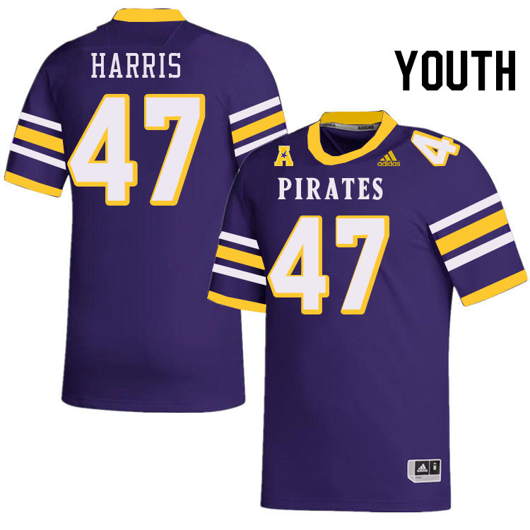 Youth #47 Rahjai Harris ECU Pirates College Football Jerseys Stitched-Throwback